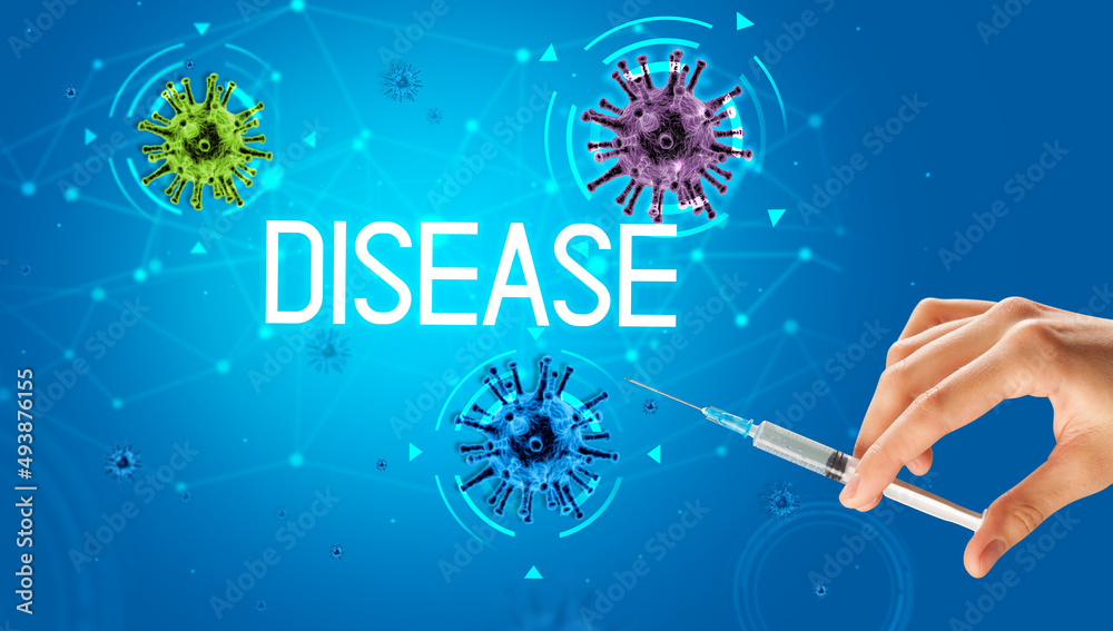 Syringe, medical injection in hand, coronavirus vaccine concept Syringe, medical injection in hand, coronavirus vaccine concept