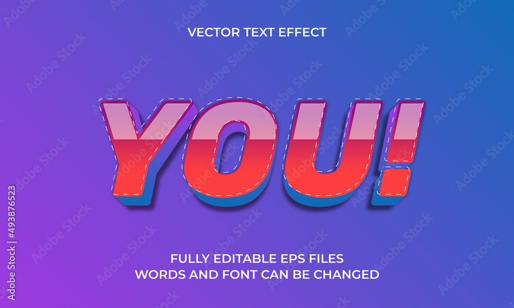 Editable 3D Vector Text Effect Template Design Editable 3D Vector Text Effect Template Design