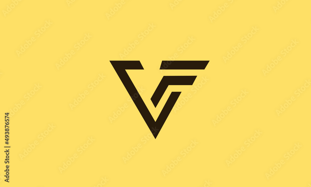 Alphabet letters Initials Monogram logo VF, FV, F and V Alphabet letters Initials Monogram logo VF, FV, F and V