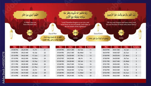 Ramadhan Islamic Calendar Vector Design Template Free EPS File
