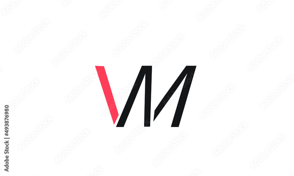 Alphabet letters Initials Monogram logo VM, MV, V and M