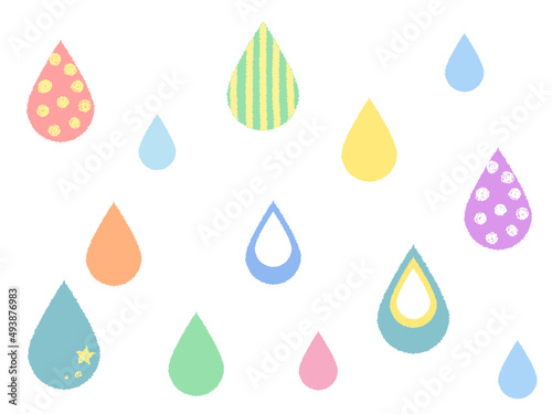 カラフルな雫のイラスト