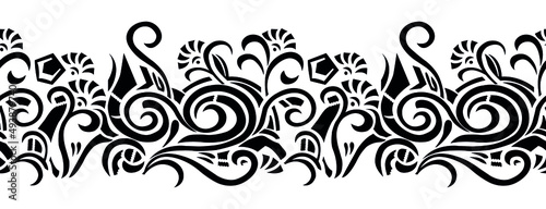 Swirly decorative floral border design