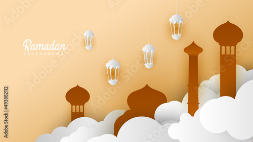 Islamic Background Design for Ramadan Kareem Vector Template Illustration