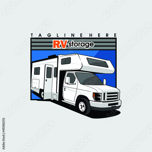 rv storage logo rv vector logo camping logo design