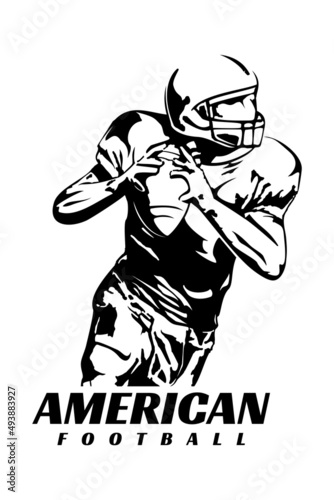 american football illustration design logo icon vector