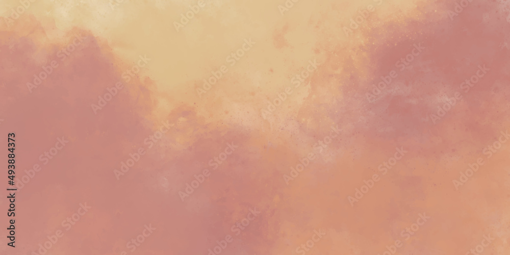 abstract watercolor background. watercolor clouds texture. orange yellow and brown water sea gradient background. beautiful grunge realistic and stylist modern seamless orange background with smoke.
