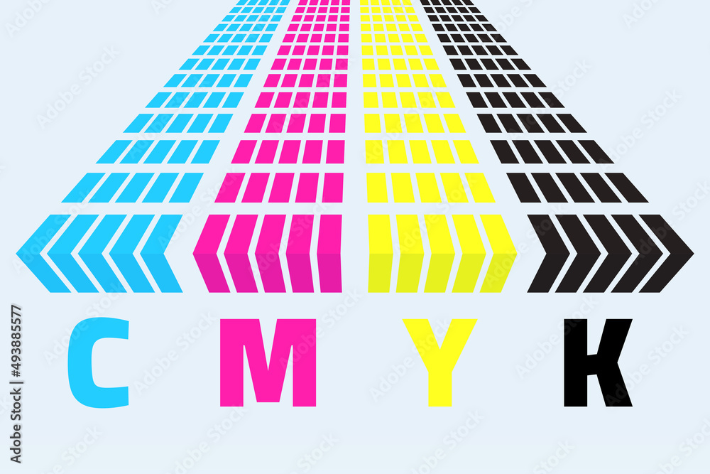 CMYK Stripes as an abstract background design representing cyan ...