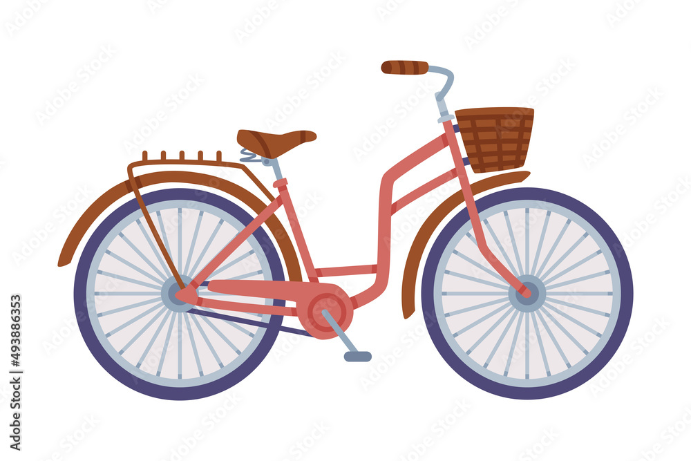 Bicycle with Basket as Turkey Transport Vector Illustration