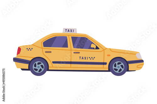 Yellow Taxi Cab as Turkey Transport for Hire Vector Illustration