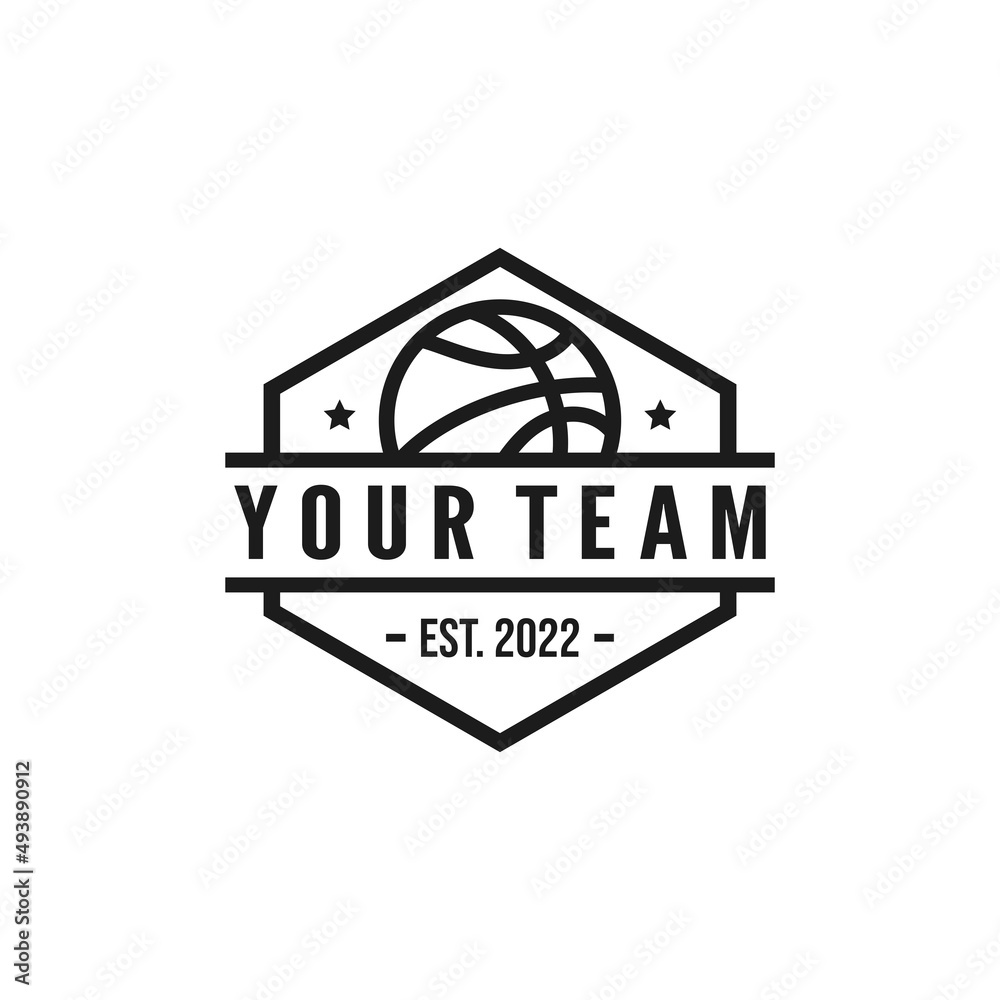Basketball team emblem logo design vector illustration Basketball team emblem logo design vector illustration