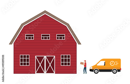 Person delivery at barn house