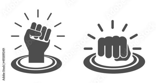 hand fist closed and hit in circle