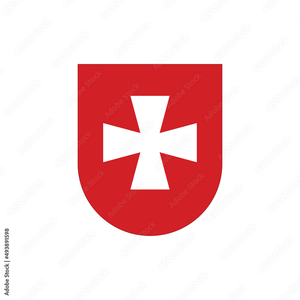 Medieval Shield with cross. Stock vector illustration isolated on white background. Medieval Shield with cross. Stock vector illustration isolated on white background.