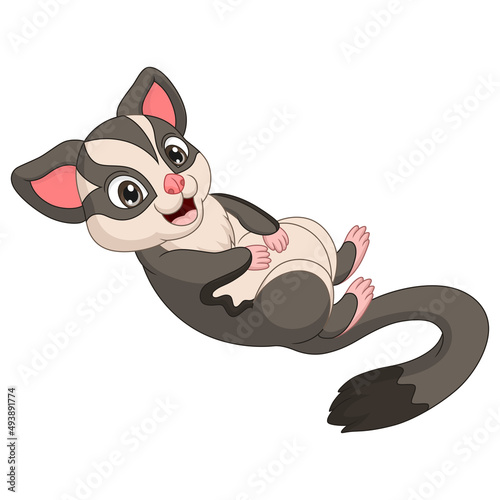 Cartoon funny sugar glider posing