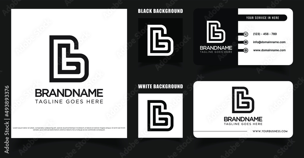 Letter B Logo, Business Card Template, Initials B Monogram Vector Logo Inspiration