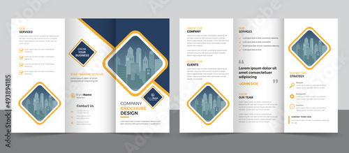 Creative corporate modern business trifold brochure template, trifold layout, a4 size brochure.