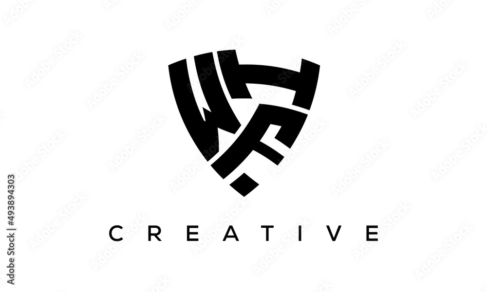 Shield letters WFI creative logo Shield letters WFI creative logo