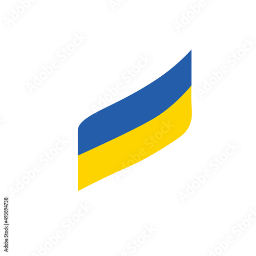 Waving ribbon or banner with flag of Ukraine. Template for independence day poster design. Stock vector illustration isolated on white background.