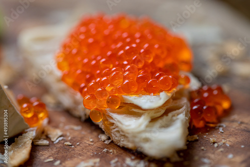 Bread with caviar in 