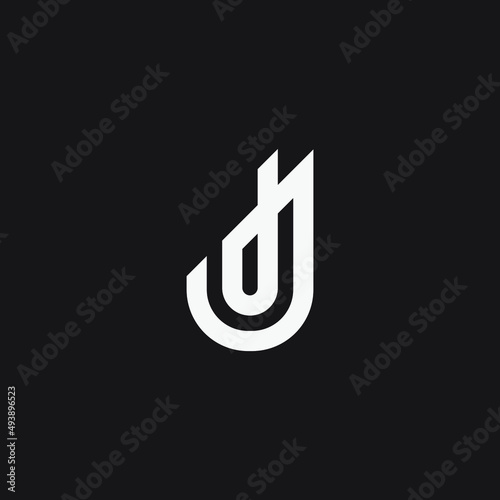 DJ monogram design logo template.