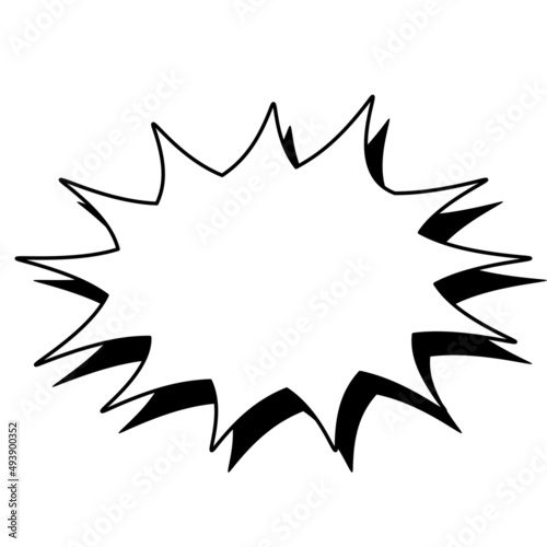 Illustration material | Pop and simple monochrome explosive balloon isolation