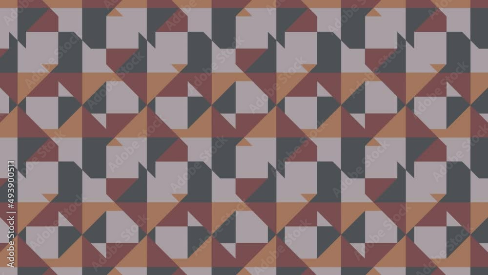 Abstract moving pattern with multicolor geometric shapes. Seamless geometric background with various dynamic tiles. Motion graphic background in a flat design with geometric elements Abstract moving pattern with multicolor geometric shapes. Seamless geometric background with various dynamic tiles. Motion graphic background in a flat design with geometric elements