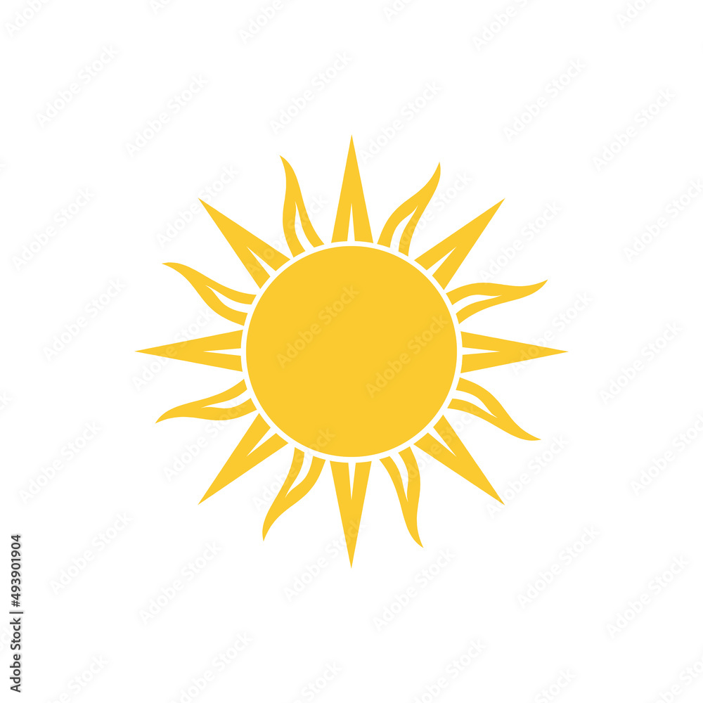 Sun Vector illustration Icon Logo Template design. Hot summer icon. Stock vector illustration isolated on white background. Sun Vector illustration Icon Logo Template design. Hot summer icon. Stock vector illustration isolated on white background.