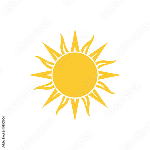 Sun Vector illustration Icon Logo Template design. Hot summer icon. Stock vector illustration isolated on white background.