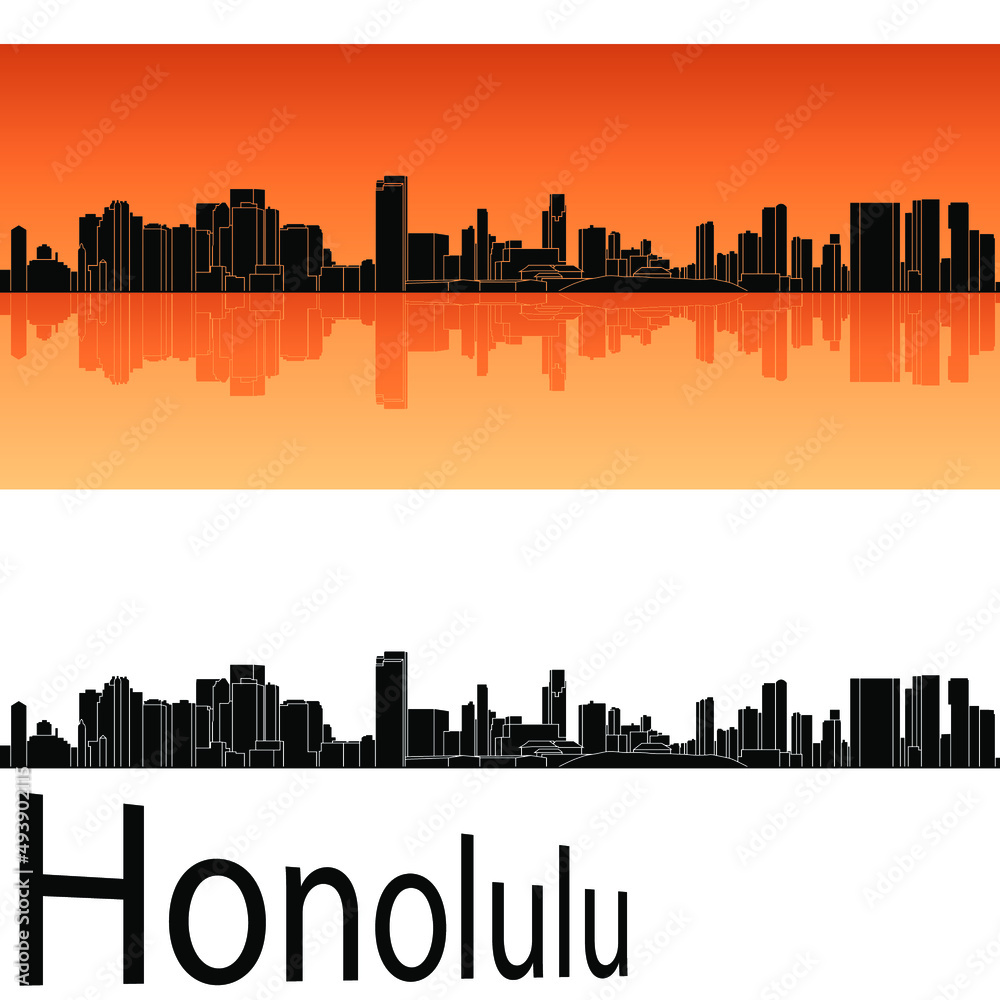 Naklejka premium honolulu city skyline in ai format