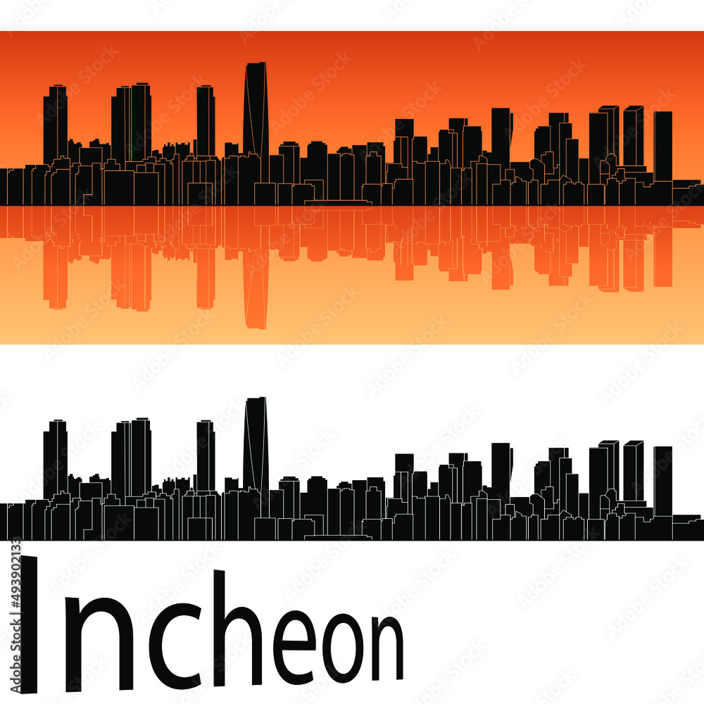 Fototapeta premium incheon city skyline in ai format