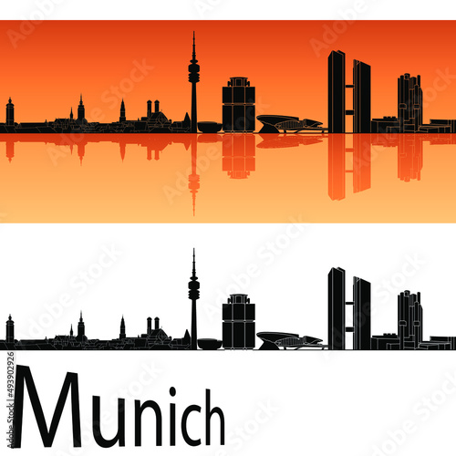 skyline in ai format of the city of  munich