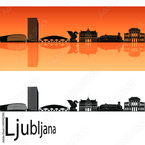 skyline in ai format of the city of  ljubljana