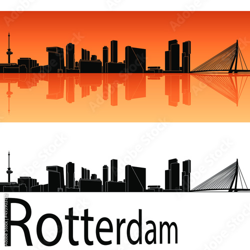 skyline in ai format of the city of rotterdam