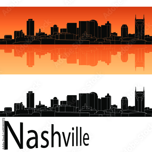 skyline in ai format of the city of  nashville