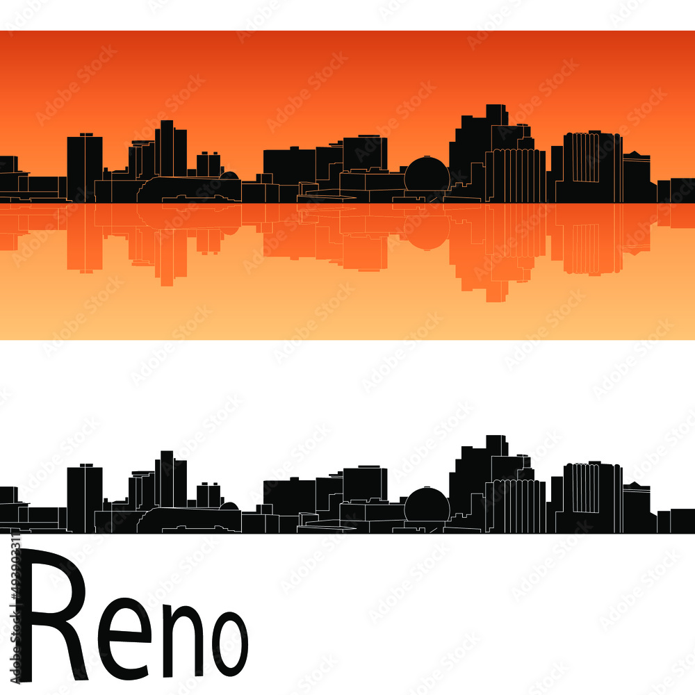 Naklejka premium skyline in ai format of the city of reno