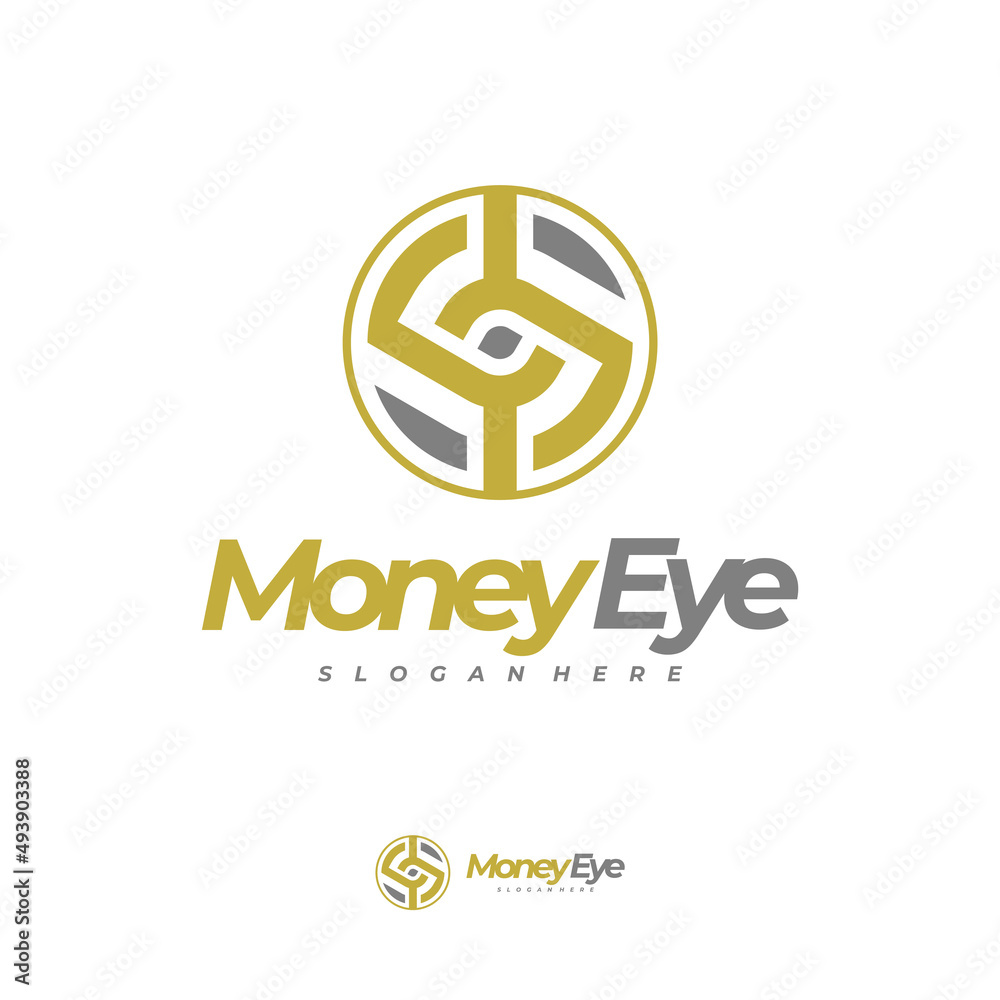 Money Eye logo vector, Creative Money logo design concepts, Letter S logo template Money Eye logo vector, Creative Money logo design concepts, Letter S logo template