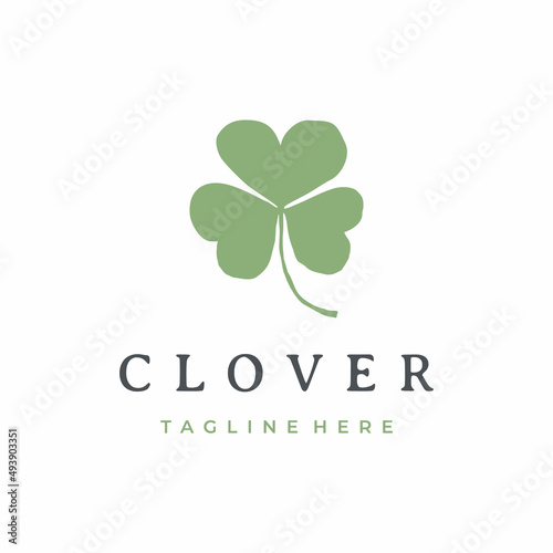 Vintage Clover leaf logo design vector illustration