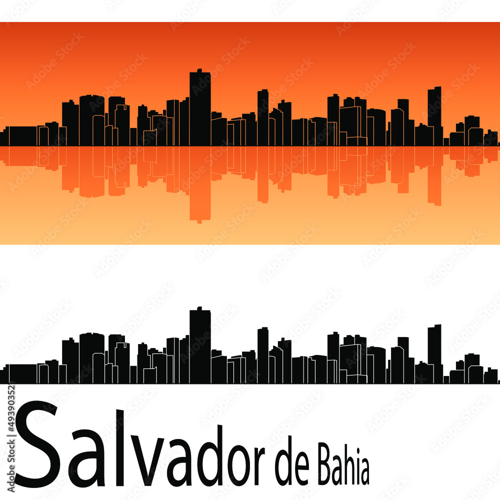 skyline in ai format of the city of  salvador de bahia