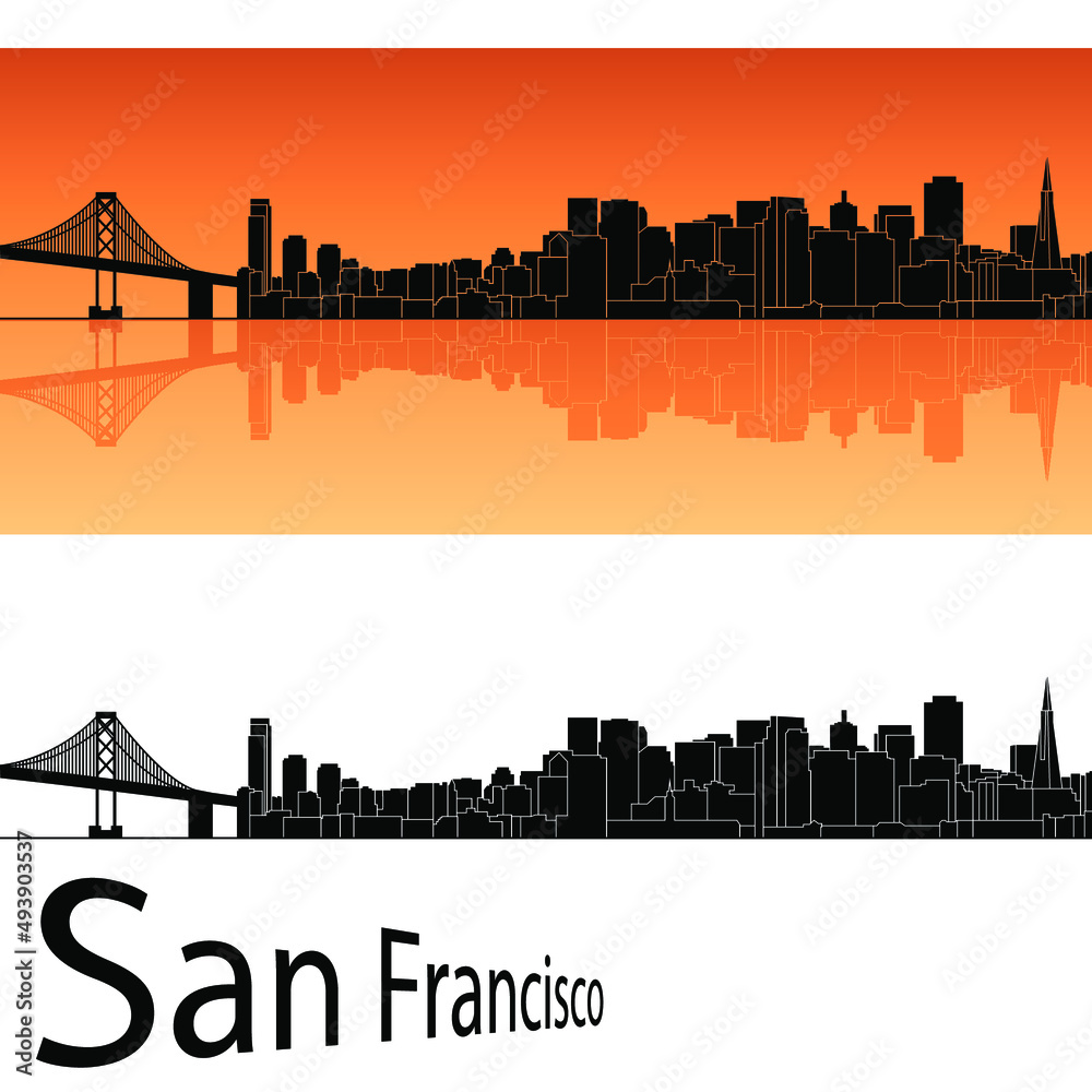 skyline in ai format of the city of  san francisco