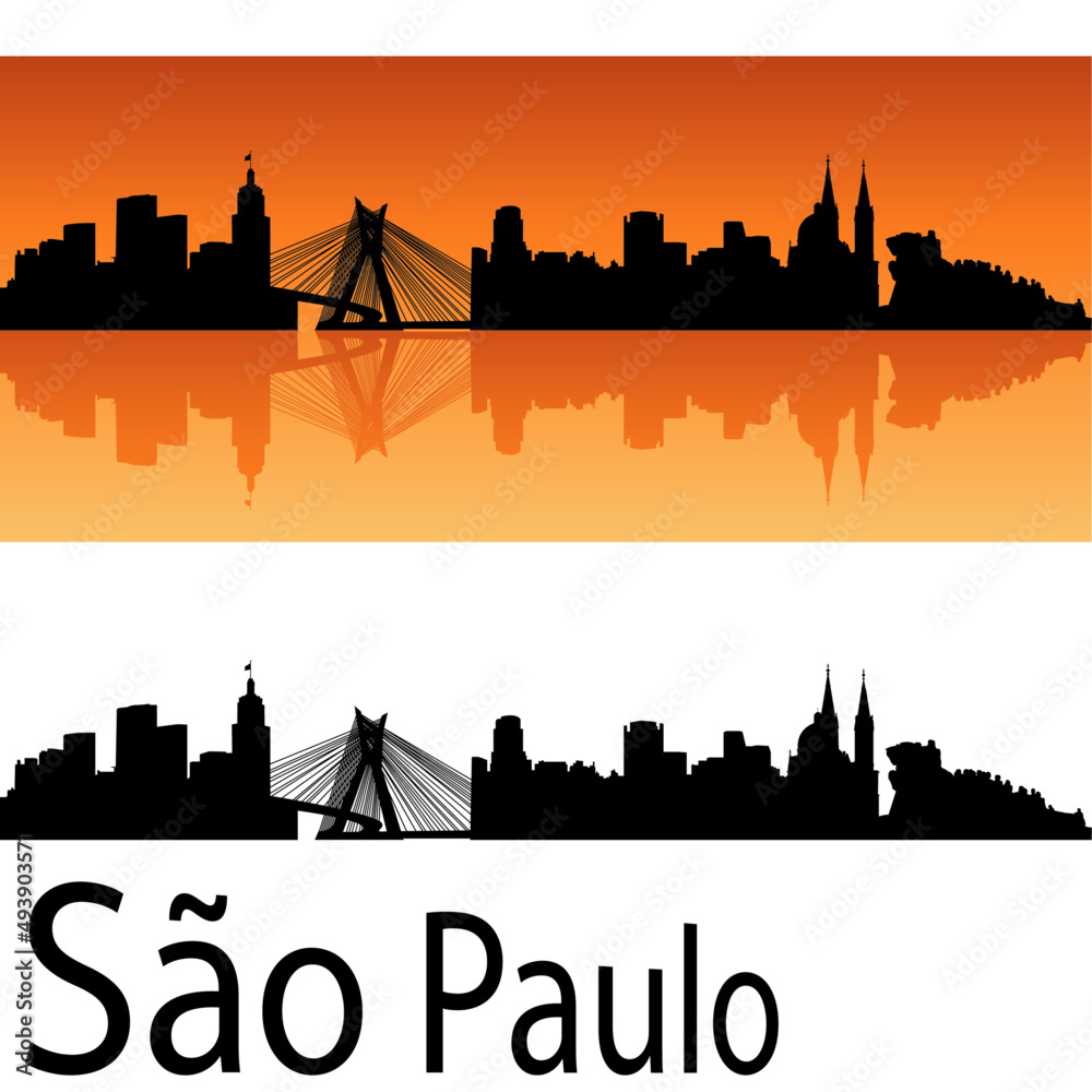 skyline in ai format of the city of  sao paulo