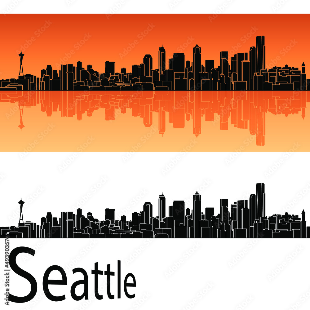 skyline in ai format of the city of  seattle