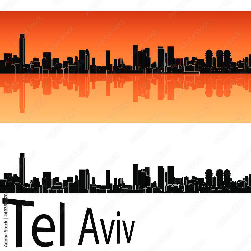 skyline in ai format of the city of  tel aviv