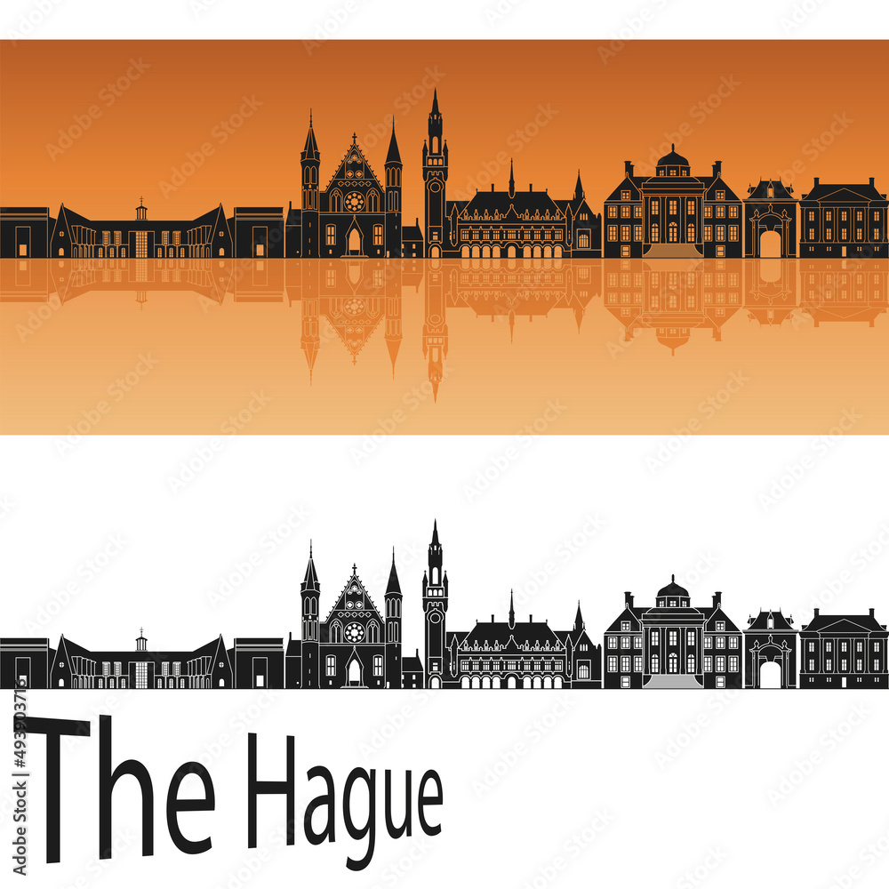 skyline in ai format of the city of  the hague