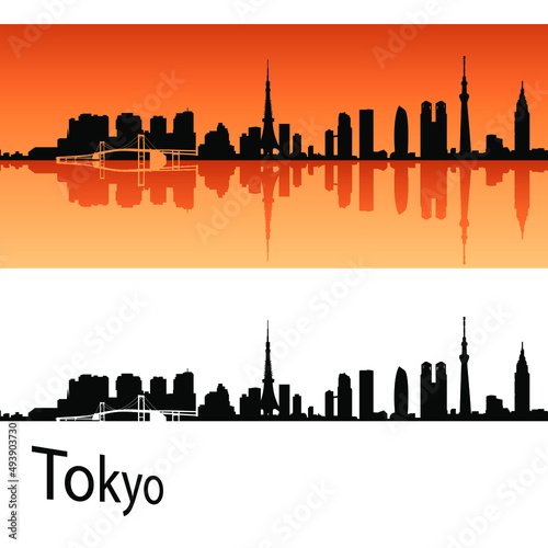 skyline in ai format of the city of  tokyo