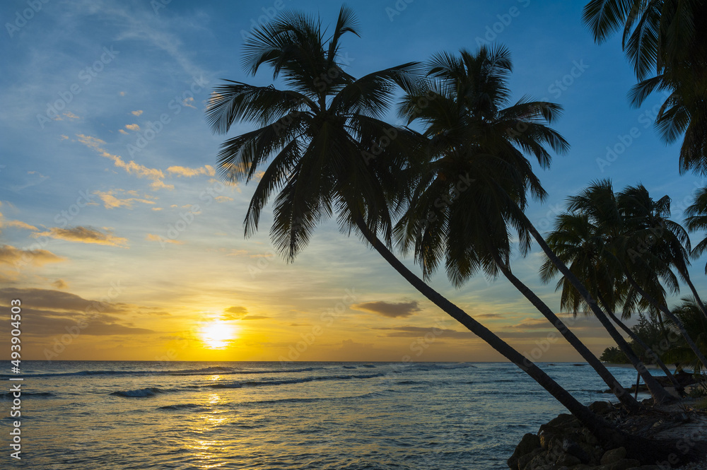 Barbados and sunset