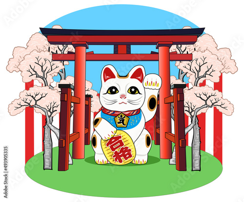 神社の招き猫-合格
