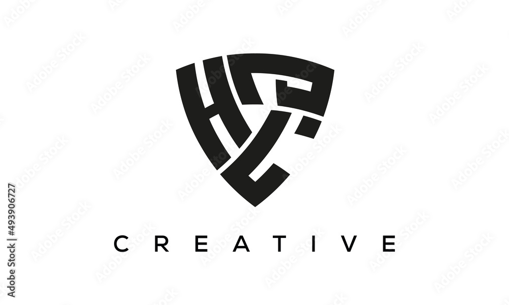 Shield letters HLJ creative logo