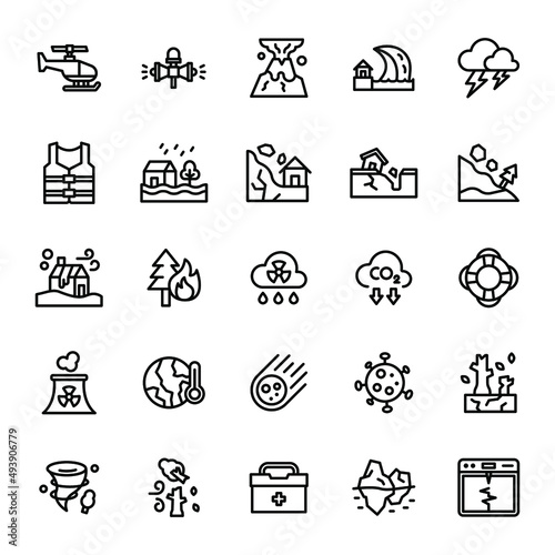 natural disaster icon illustration vector graphic