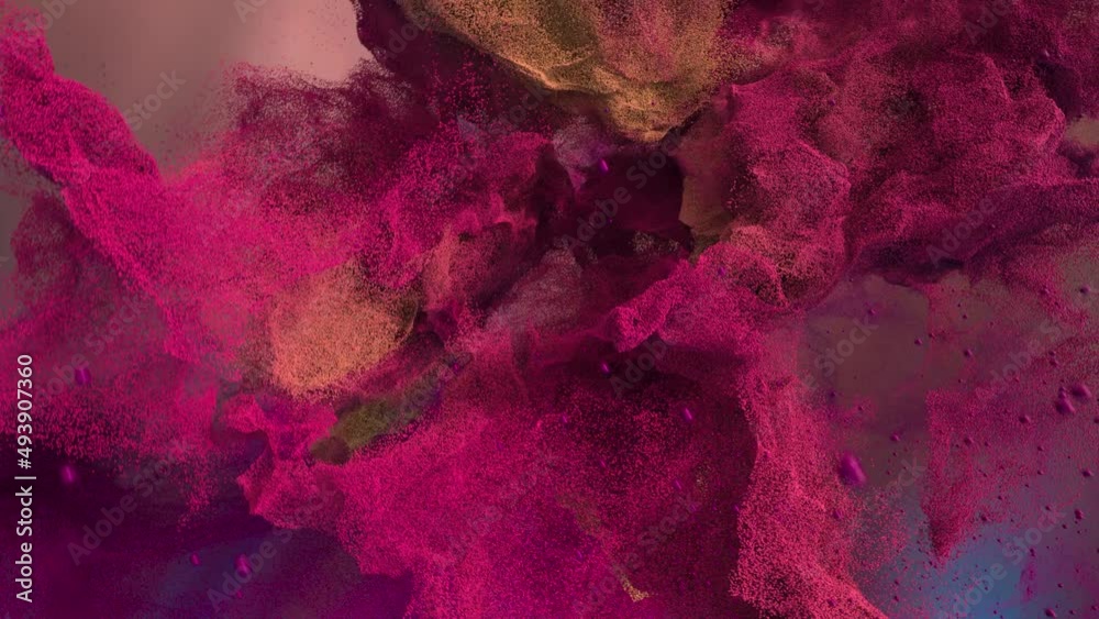 Abstract loop animation of full colored particles that form a galactic nebula